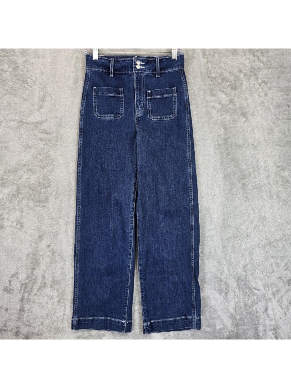 Old Navy Extra High-Rise Sky-Hi Wide Leg Jeans Womens 2 Blue Medium Wash Denim